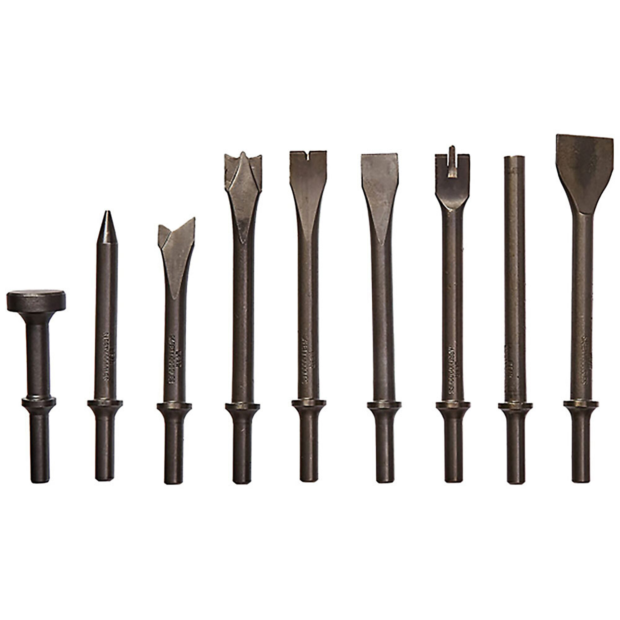 ATD Air Hammer Chisels All Purpose Chisel Set 9Pc, Model# 10502